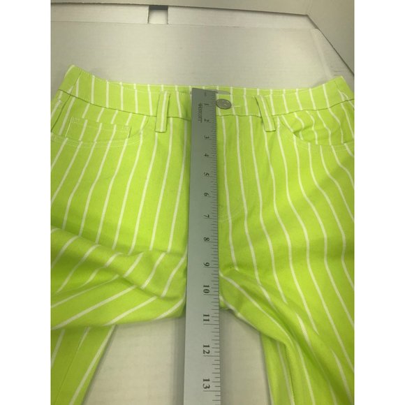 Victor Glemaud Women's Size 2 High Rise Straight Leg Jeans Green Pinstripe NWOT - Picture 8 of 9